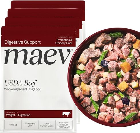 Maev Human-Grade Beef Dog Food, Weight & Digestion Formula, Whole Ingredient, Gluten-Free, High Protein Puppy & Dog Food, 5 lb in Kuwait