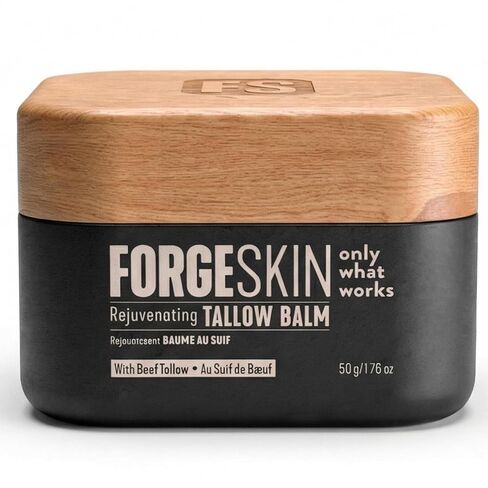 مرطب Forge Skin® Wrinkle Defense Beef Tallow Balm [يعتمد على الشحم] لترطيب الوجه - كريم مرطب مضاد للشيخوخة للبشرة - لوشن طبيعي للعناية ببشرة الوجه بالزيوت العطرية (1.76 أونصة) in Kuwait