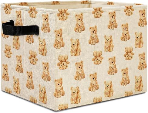Teddy Bear Sports Nursery Theme Storage Bins,Baby Bear Collapsible Storage Basket Organizer for Toddler Kids Bedroom Playroom Nursery Bathroom Clothes Toys Books, Toybox for Girls in Saudi Arabia