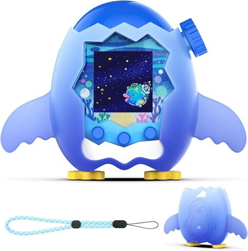 حافظة من السيليكون متوافقة مع Tamagotchi Paradise، Hianjoo Cute Penguin حافظة واقية مقاومة للسقوط مع حبل، أرجواني in Saudi Arabia