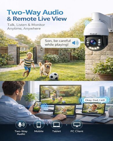 كاميرا JideTech 4K 8MP خارجية PTZ IP PoE مع 200x Hybird Zoom Pan Tilt Auto Tracking Security Dome Cameras، كشف الإنسان/المركبة، 492ft IR، رؤية ليلية ملونة، محادثة ثنائية الاتجاه، BlueIris، لـ ONVIF NVR in Kuwait