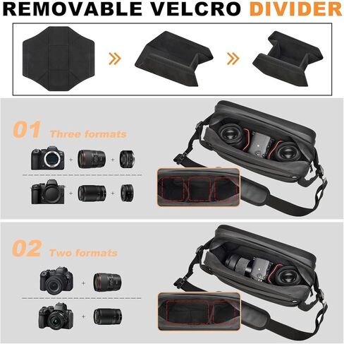 Camera Sling Bag for Photography, DSLR/SLR/Mirrorless Cameras Travel Backpack Compatible with Canon/for Nikon/for Sony/for Fujifilm, Waterproof Crossbody Camera Case with Tripod Holder- Box Only in Saudi Arabia