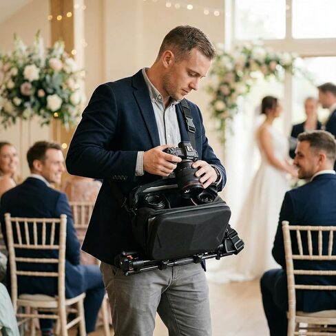 Camera Sling Bag for Photography, DSLR/SLR/Mirrorless Cameras Travel Backpack Compatible with Canon/for Nikon/for Sony/for Fujifilm, Waterproof Crossbody Camera Case with Tripod Holder- Box Only in Saudi Arabia