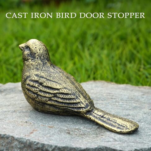 Cast Iron Bird Heavy Duty Door Stopper - Avoid Drilling Holes with Handle Metal Antique Decorative Vintage Rustic Door Stopper for Office, Home， Bedroom and Exterior Doors (1, Black) in Saudi Arabia