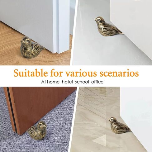 Cast Iron Bird Heavy Duty Door Stopper - Avoid Drilling Holes with Handle Metal Antique Decorative Vintage Rustic Door Stopper for Office, Home， Bedroom and Exterior Doors (1, Black) in Saudi Arabia