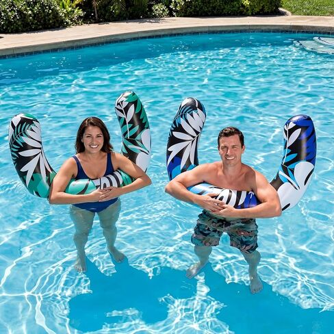 2pcs 30 x 24 Inches Inflatable Curved Swimming Pool Noodle Stripe Swimming Inflatable Pool Float Curved for Adult Summer Vacation Beach Swim Water Games Travel Supplies in Saudi Arabia