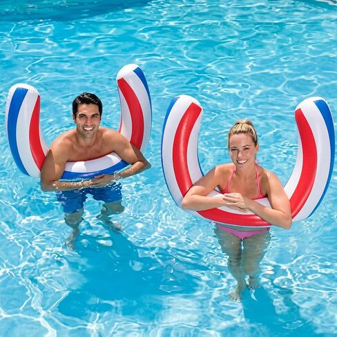 2pcs 30 x 24 Inches Inflatable Curved Swimming Pool Noodle Stripe Swimming Inflatable Pool Float Curved for Adult Summer Vacation Beach Swim Water Games Travel Supplies in Saudi Arabia