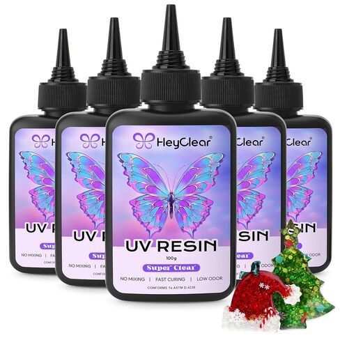 300g UV Resin kit Super Clear, Hard, Low Odor, Premixed UV Epoxy Resin Glue Fast Curing for Beginners Jewelry Making, DIY Crafts, Coating and Resina Art in Kuwait