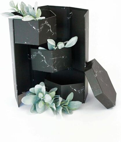 UNIKPACKAGING Flower Gift Box with Surprise Tiers, Hexagon Shape, 8.5x7.4x15 inches, for Luxury Gift and Flower Arrangemetns (Pink) in Saudi Arabia