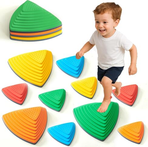 Balance Stepping Stones for Kids – Pack of 5 | Rainbow Color Obstacle Set | Non-Slip Indoor Climbing & Jumping Activity Toy for Ages 3+ in Saudi Arabia