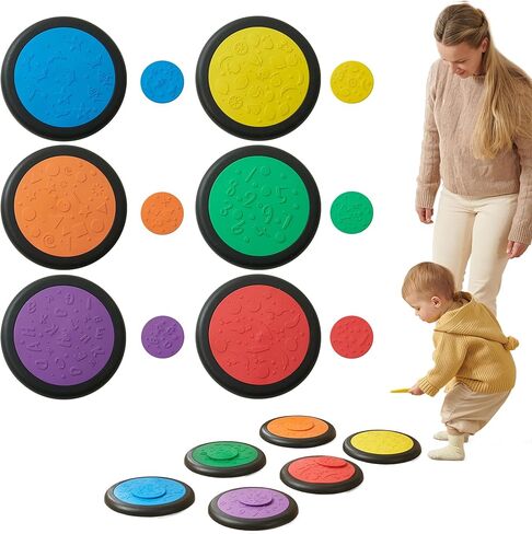 Balance Stepping Stones for Kids – Pack of 5 | Rainbow Color Obstacle Set | Non-Slip Indoor Climbing & Jumping Activity Toy for Ages 3+ in Saudi Arabia