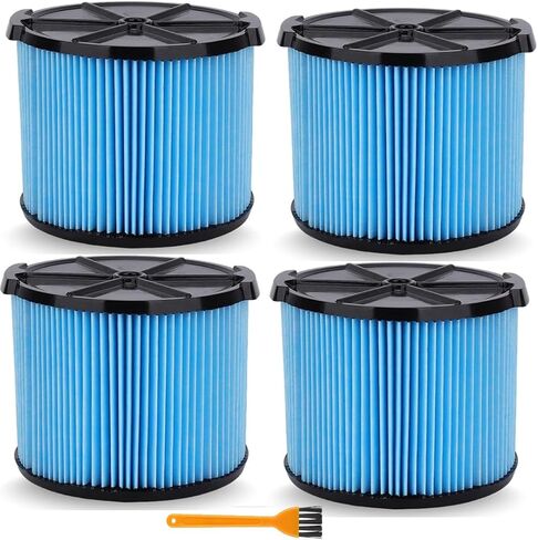 فلتر بديل VF3500 لRidgid 3-4 - 4.5 جالون رطب جاف - لRidgid WD3050، WD4070، WD4080، WD4522، 4000RV، 4500RV مكنسة كهربائية 3 طبقات مرشحات - 4 عبوات in Kuwait