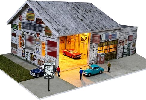 حافظة عرض جراج ديوراما بإضاءة LED 1/64 للعجلات الساخنة وعلبة الثقاب وسيارات Mini GT Diecast، مثالية لعرض وعرض مجموعة السيارات موديل 1:64 (مبنى المصنع) in Kuwait