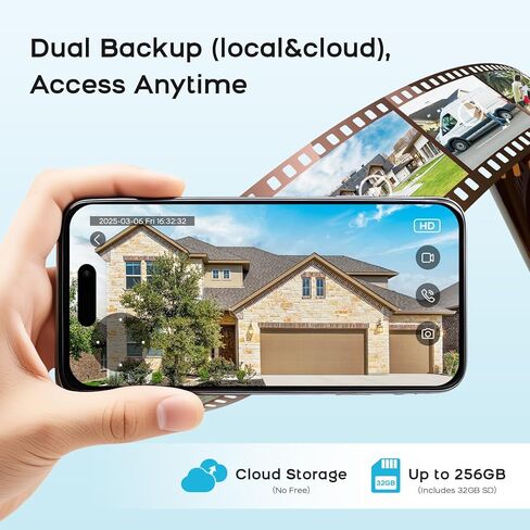 كاميرات مراقبة تعمل بالطاقة الشمسية لاسلكية في الهواء الطلق، كاميرات 2K لأمن المنزل 2.4G كاميرات واي فاي PIR كشف الحركة 2 اتجاه صوت قابل للتعديل لوحة شمسية للرؤية الليلية رسوم تخزين SD/سحابي in Kuwait