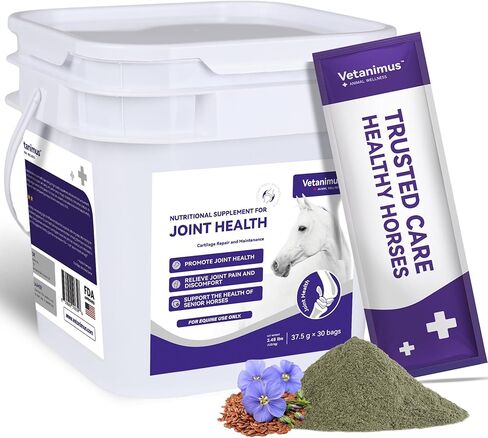 Horse Joint Supplement with Glucosamine, MSM & Chondroitin – Daily Equine Support for Mobility & Cartilage – Easy-to-Feed Powder-Tub 750g in Saudi Arabia