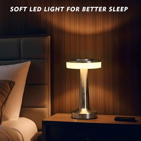 VIHOSE 8 Pcs 8 Pcs Cordless Table Lamps LED Portable Rechargeable Table Lamp with Touch Sensor 3 Color Dimming up to 15 Hours Battery Desk Light for Restaurant Nursery Living Room (Rose Gold) in Saudi Arabia