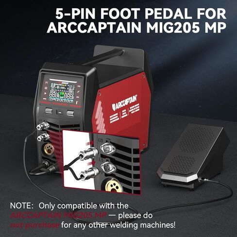 دواسة قدم لحام من ARCCAPTAIN TIG ذات 5 دبابيس، دواسة قدم TIG للتحكم عن بعد في أمبير، كابل بطول 10 أقدام لـ ARCCAPTAIN TIG200، TIG200P ACDC وTIG205 Pro in Kuwait
