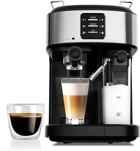 Espresso Machine 20 Bar, Super Compact Espresso Maker Stainless Steel with Touch Screen, Professional Coffee Machine, Automatic Milk Frother for Cappuccino in Saudi Arabia