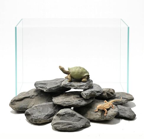 صخور الأردواز الطبيعية 2-4 بوصات صخور حوض السمك 5 رطل أحجار Aquascaping لحوض السمك تررم الزواحف ديكور الموائل Vivariums Paludariums بونساي حدائق خرافية مصغرة in Kuwait