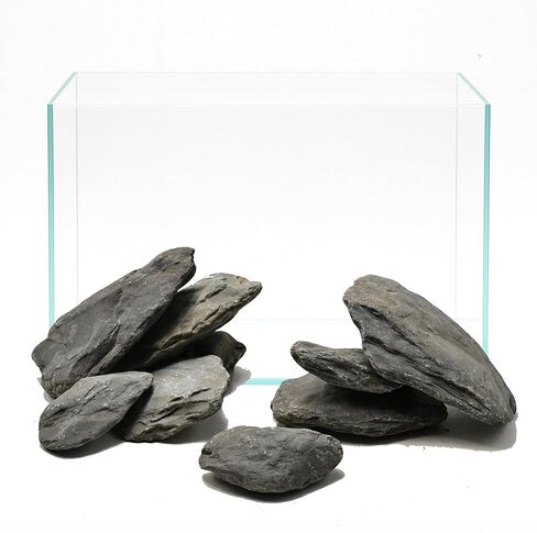 صخور الأردواز الطبيعية 2-4 بوصات صخور حوض السمك 5 رطل أحجار Aquascaping لحوض السمك تررم الزواحف ديكور الموائل Vivariums Paludariums بونساي حدائق خرافية مصغرة in Kuwait