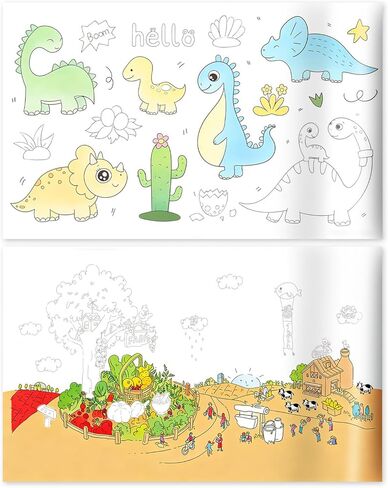 2pcs Giant Coloring Paper Roll for Kids, 300x30cm/118x11.8in Art Paper Coloring Roll with Land & Ocean Animal Patterns for Toddlers & Young Artists DIY Drawing Craft Activity in Saudi Arabia