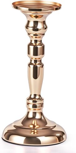 Pillar Candle Holder,Metal Candlestick Holders,Gold Candlesticks for Wedding Theme Party Table Centerpiece Decor Dining Room Birthday Holiday (Candlestick 6216- Small) in Saudi Arabia