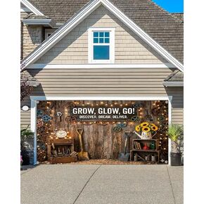 غطاء باب المرآب رعاة البقر الغربي راية الزينة خلفية الغرب المتوحش باب الحظيرة الخشبية باب المرآب ديكورات الغرب المتوحش للتصوير الفوتوغرافي استوديو صور خلفيات عيد ميلاد لوازم الحفلات (16 × 7 قدم) in Kuwait