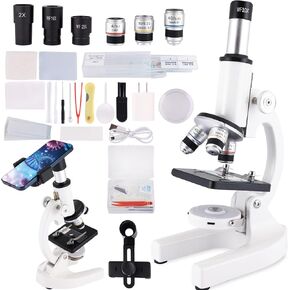 Microscope for Adults & Kids, 40X-2500X Compound Microscope for Students, School Lab & Home Schooling,with Slides Set & Phone Holder in Saudi Arabia