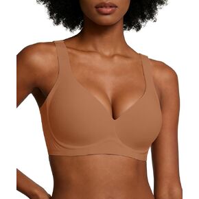 Wireless Jelly Bras for Women,Supportive Seamless T-Shirt Bras,Push Up Comfortable No Underwire Bra with Everyday Bras Coffee in Saudi Arabia