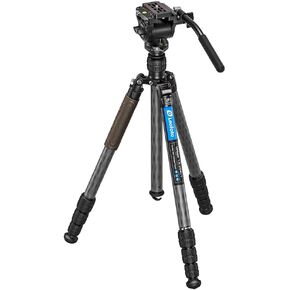 حامل ثلاثي للسفر من ألياف الكربون من Leofoto LX-254 CT مع رأس سائل BV-5 B، عمود مركزي قابل للعكس، غلاف مطاطي للساق (LX-254CT-BV-5B) in Saudi Arabia