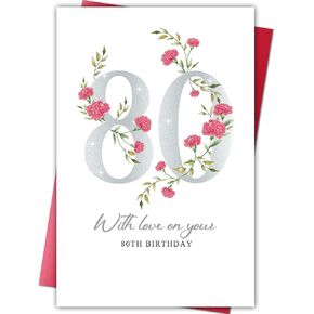 60th Birthday Card for Men Women, Elegant Happy Seventieth Greeting Card with Love, Thoughtful Birthday Gift for Mom Dad Grandma Grandpa Friend in Saudi Arabia