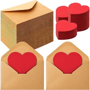 120 Pcs Valentine's Day Mini Envelopes with 120 Pcs Blank Heart Shaped Cards Cutout Gift Note for Valentine‘S Day and Anniversary(Red and Pink) in Saudi Arabia