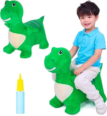 INPANY Bouncy Horse, Elephant Hopper Toys, Toddler Plush Bouncing Animal, Kids Inflatable Ride on Rubber Bouncer, Outdoor Birthday Gift for 2 3 4 Yr Boy Girl, Pink in Saudi Arabia