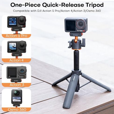 REYGEAK Magnetic Extension Tripod for DJI Osmo 360 Action 5 Pro/4/3,21’’ Adjustable Camera Stick Holder,with Cold Shoe,Quick Release Mount Adapter for DJI OSMO Action Accessories in Saudi Arabia