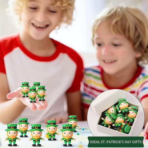 25 Pcs St. Patrick's Day Mini Leprechaun Figurines Bulk Small Leprechaun Figures to Hide and Seek Irish Miniature Toy for St. Patrick's Day Gift Tiered Tray Table Party Home Garden Decor in Kuwait