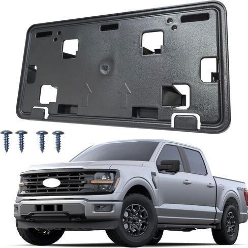 Front Bumper License Plate Frame Bracket Holder Fits for 2024 2025 Ford F-150 5.0L V8 Replace RL3Z-17A385-AA in Saudi Arabia