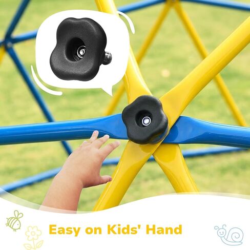 Hapfan 6.5 FT Tall Climbing Dome with Hammock, Large Jungle Gym for Kids Outdoor Backyard, Heavy Duty Monkey Bars Toys for Boys & Girls Ages 3-8 8-12, Weather-Resistant Playset, ASTM Approved in Saudi Arabia