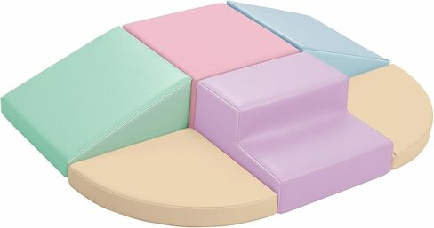 Soft Foam Climbing Blocks for Toddlers: 6-Piece PU Leather Play Set - Kids Climbing and Crawling Toys - Indoor Baby Play Structure - Fun Learning Gym for Christmas Gifts in Saudi Arabia