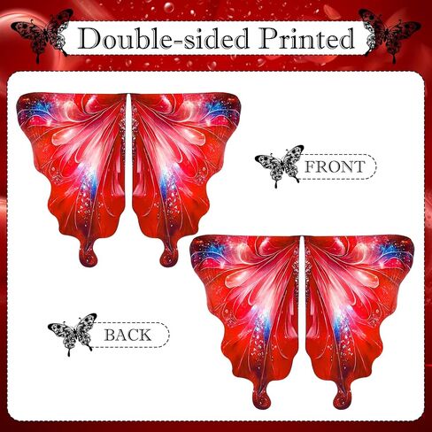 Double-Sided Printing Fairy Butterfly Wing Shawl for Women Headband Mask Set Cosplay Halloween Costume Photo Prop in Saudi Arabia