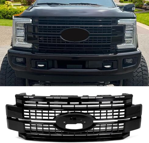 مجموعة شواية المصد الأمامي MIC متوافقة مع 2017-2019 F-250 F-350 F250 F350 Super Duty Platinum (ألومنيوم ساتان) in Kuwait