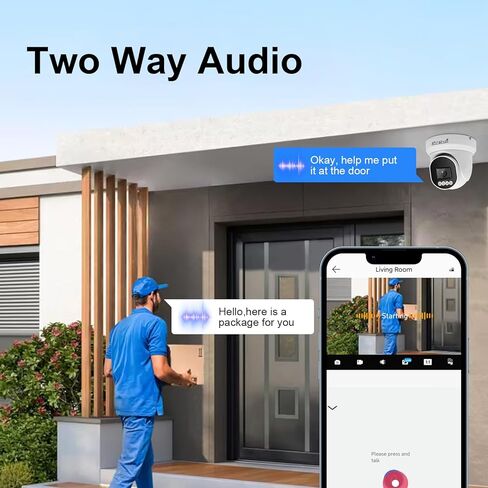 JideTech UltraHD 4K PoE Security Cmamera خارجي، كاميرا IP معدنية كاملة 8 ميجابكسل داخلية، عدسة 2.8 مم، زاوية واسعة، كشف حركة السيارة البشرية، رؤية ليلية مزدوجة الألوان بطول 98 قدمًا، ميكروفون مدمج، IP67 in Kuwait