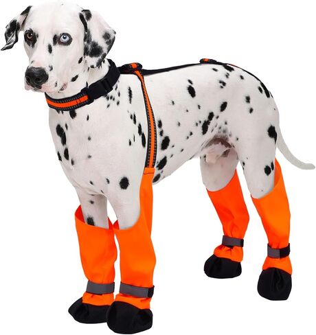 Dog Suspender Boots, Anti-Slip & Fall Waterproof Dog Shoes Leggings, Dog Paw Protector for Small Medium Dogs, Adjustable Dog Boots Pet Shoes for Outdoor Walking in Saudi Arabia
