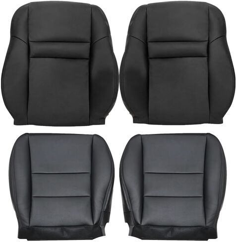 FZJDSD Black Driver & Passenger Side Bottom & Top Lean Back Leather Seat Cover Compatible with Honda Accord 2003 2004 2005 2006 2007 in Saudi Arabia