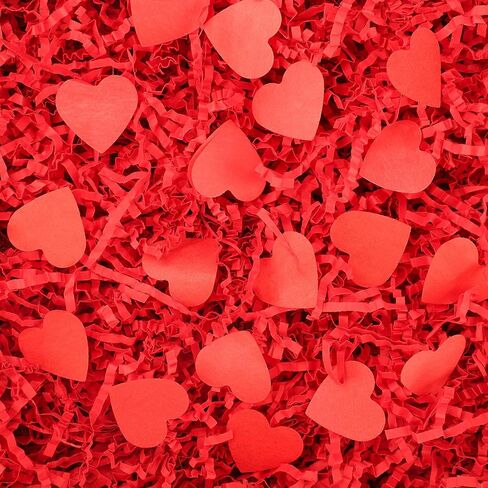 1 LB Valentines Day Crinkle Cut Paper Shred Filler Red Pink White Shredded Paper with Heart Confetti Valentine Raffia Shred Papers for Gift Basket Box Filling Crafts Wrapping Wedding Party Supplies in Saudi Arabia