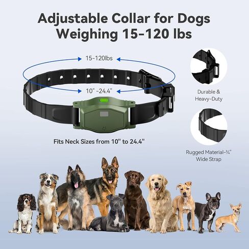 Wireless Dog Fence - Portable Electric Fence, Dog Shock Collar, Perimeter Containment System with Adjustable Radius up to 656 ft in Open Areas, Waterproof Rechargeable (Olive Green - for 2 Dogs) in Saudi Arabia