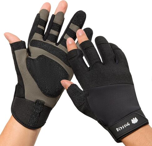 FitsT4 Sports Sailing Gloves Padded Palm Glove 3 Finger Water Resistant Moisture Wicking Kayaking Paddling Gloves for Sailing, Yachting, Fishing in Saudi Arabia