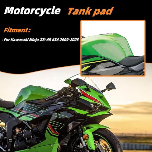 وسادة خزان لملحقات Kawasaki Ninja 500 Z500 Ninja500 SE 2024 2025 Ninja400 Z400 2018-2025، مقابض خزان مع نسيج مضاد للانزلاق تزيد من وسادة الجر الاحتكاكية واقي خزان الوقود in Kuwait
