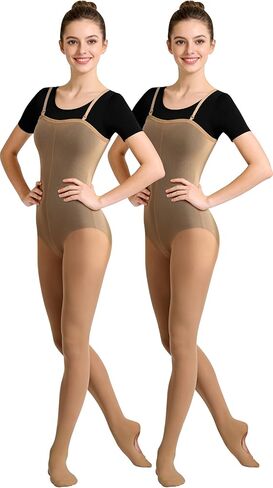 2Pcs Women Full Body Dance Tights Seamless with Convertible Transition, Adjustable Shoulder Straps in Saudi Arabia