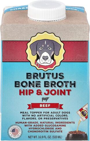 Brutus Broth Salmon & Vegetable Bone Skin Glucosamine Dog Food Topper, 16.9 FZ in Saudi Arabia