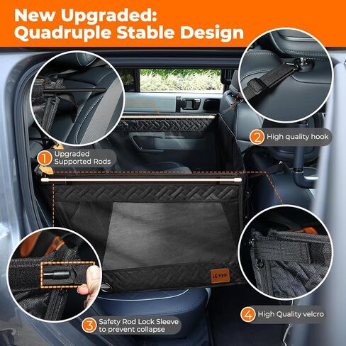 مقعد سيارة كبير للكلاب من KYG للكلاب الكبيرة والمتوسطة الحجم مع وسادة، غطاء مقعد سيارة بقاعدة صلبة مقاومة للماء للكلاب مع 3 نوافذ شبكية، مقعد سيارة للحيوانات الأليفة قابل للطي للسيارات/سيارات الدفع الرباعي/الشاحنات in Kuwait
